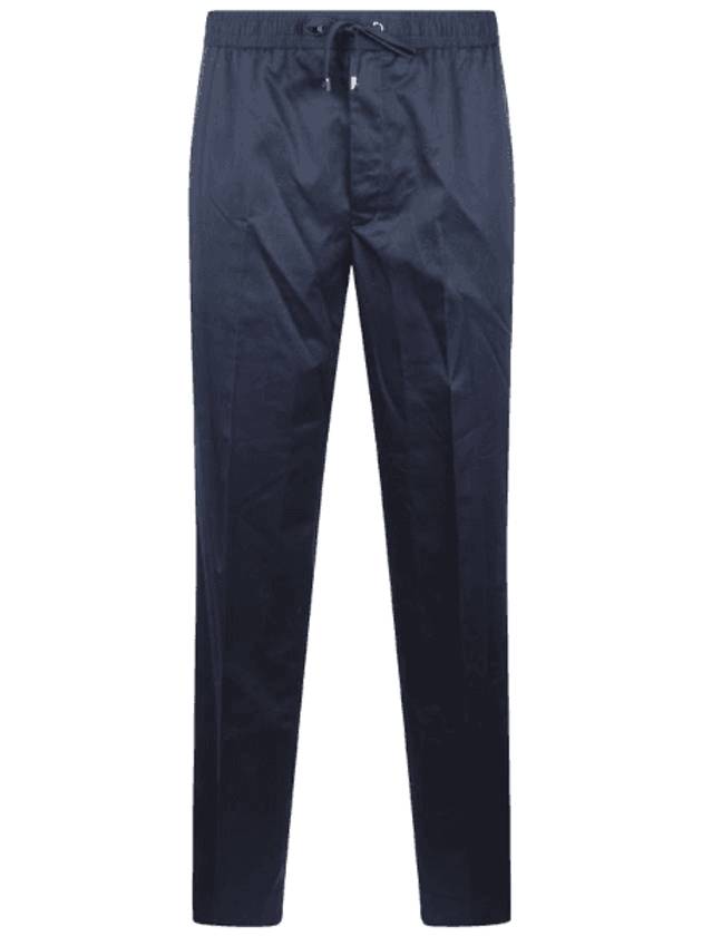 Cotton Crepe Jogging Straight Pants Night Blue - MONCLER - BALAAN 1