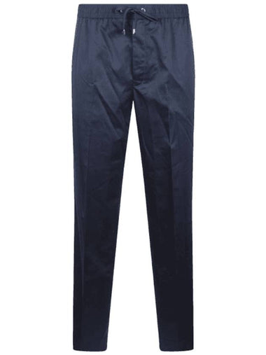 Cotton Crepe Jogging Straight Pants Night Blue - MONCLER - BALAAN 1