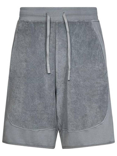 Cotton Terry Garment Dyed Shorts Grey - STONE ISLAND - BALAAN 1