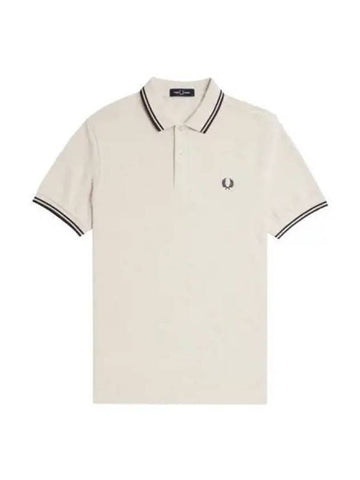 Fred Perry Twin Tip Short Sleeve T Shirt Porridge Marl - FRED PERRY - BALAAN 1