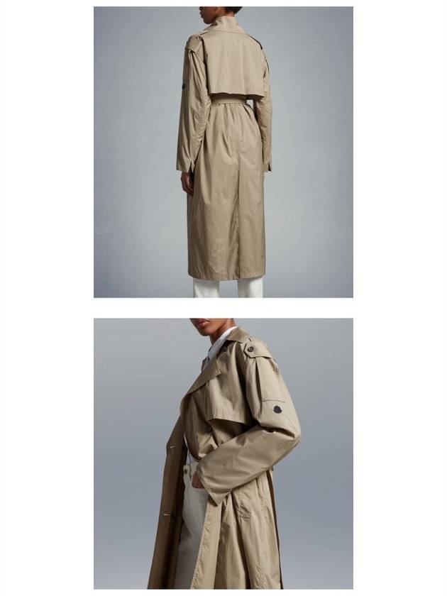 Deva Nylon Trench Coat Sand Beige - MONCLER - BALAAN 6