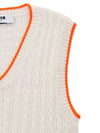 Embroidered Micro Logo Wool Vest Cream - MSGM - BALAAN 5