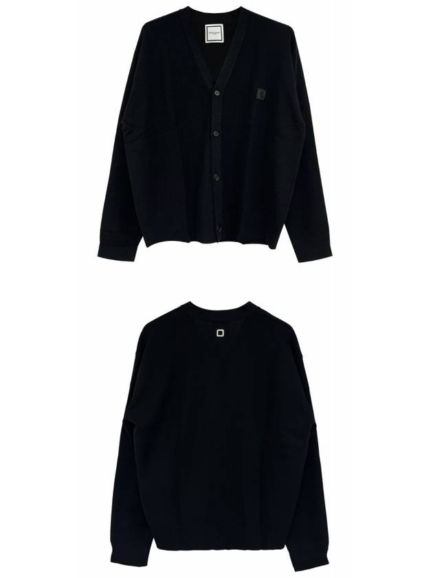 WYM Patch Pullover V-Neck Cardigan Black Men's Jacket W231KN01503B - WOOYOUNGMI - BALAAN 6