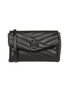 Women's Kira Chevron Powder Coated Chain Shoulder Bag Black - TORY BURCH - BALAAN 2