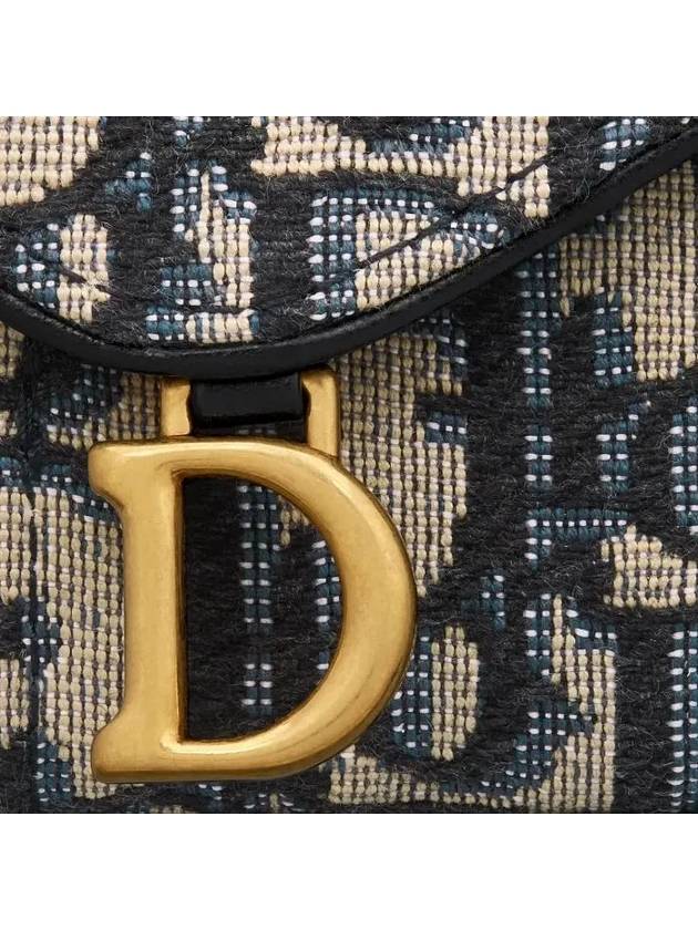 Saddle Lotus Wallet Blue  Oblique Jacquard - DIOR - BALAAN 7