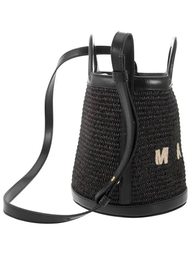 Tropicalia Small Bucket Bag Black - MARNI - BALAAN 5