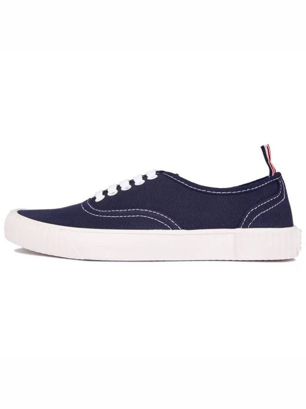 Rubber Sole Heritage Canvas Low Top Sneakers Navy - THOM BROWNE - BALAAN 3