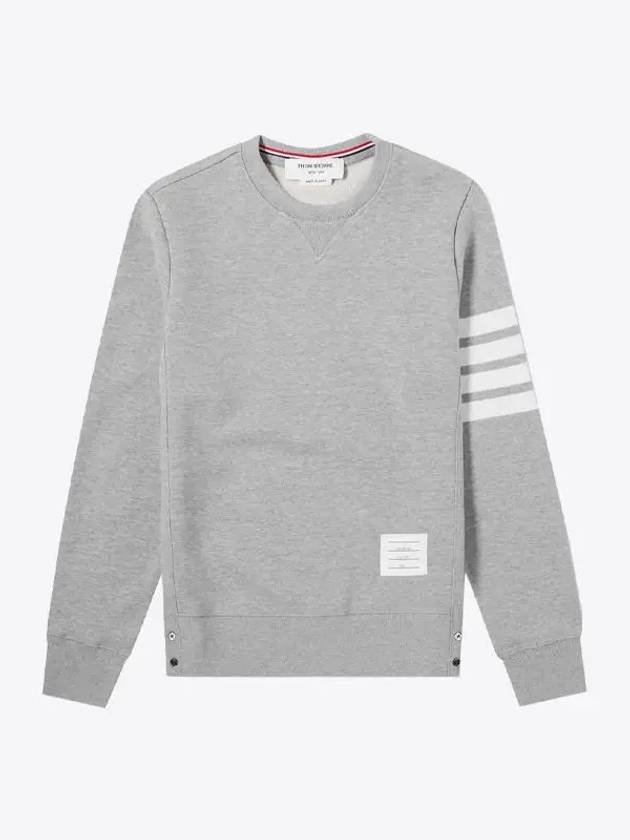 4 Bar Loopback Jersey Sweatshirt Light Grey - THOM BROWNE - BALAAN 2