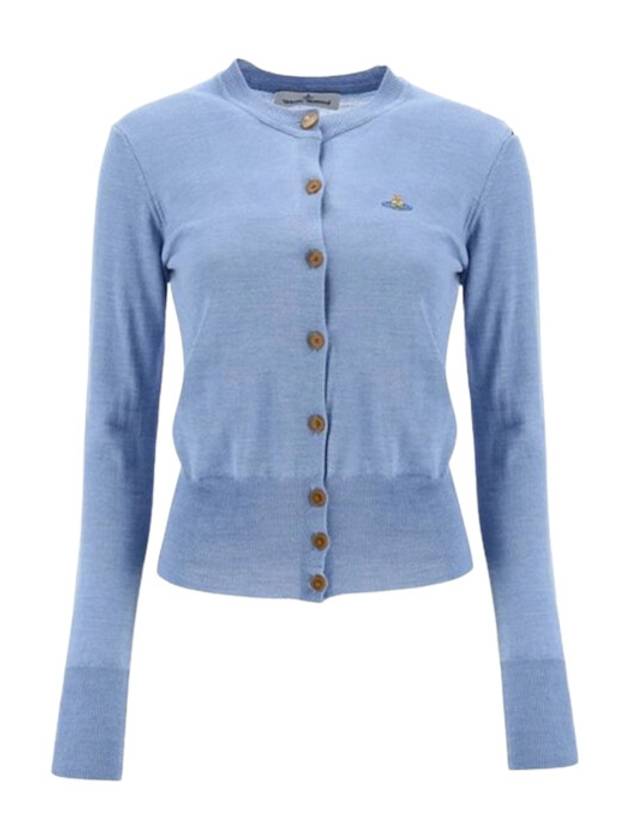 Women's ORB Embroidered Logo Cardigan Blue - VIVIENNE WESTWOOD - BALAAN 2