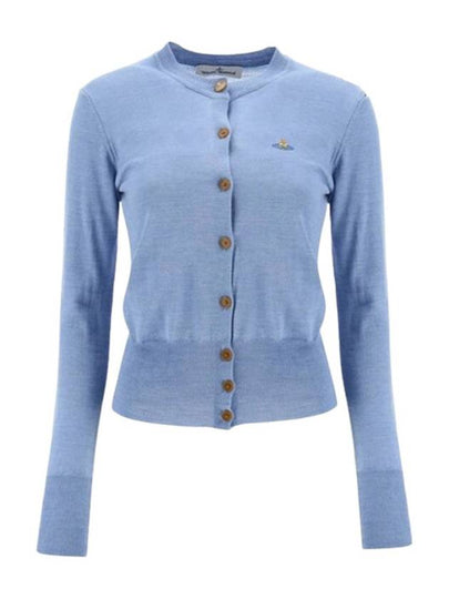 Women's ORB Embroidered Logo Cardigan Blue - VIVIENNE WESTWOOD - BALAAN 2