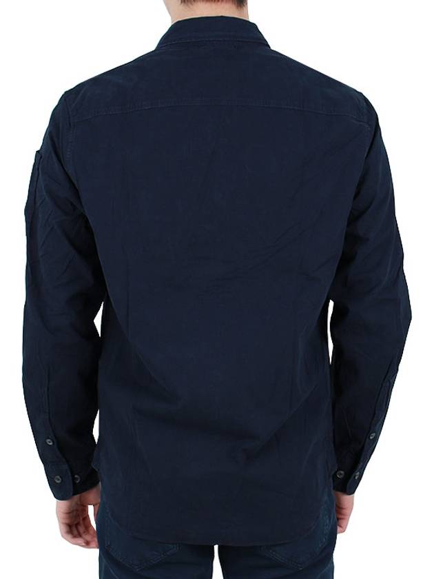 Gabardine Zipped Long Sleeve Shirt Navy - CP COMPANY - BALAAN 6