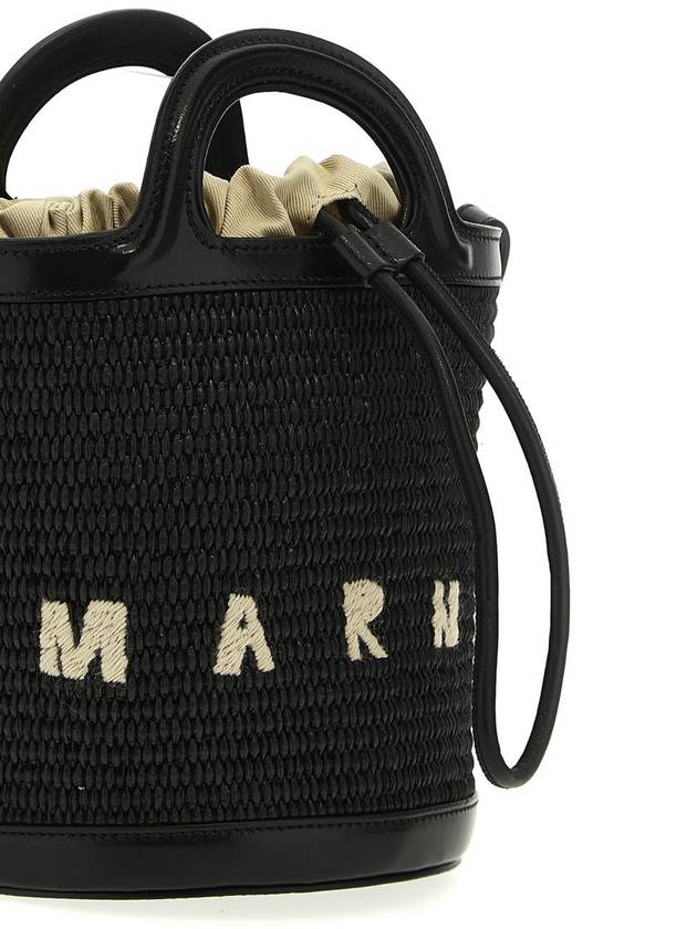 Tropicalia Small Bucket Bag Black - MARNI - BALAAN 4