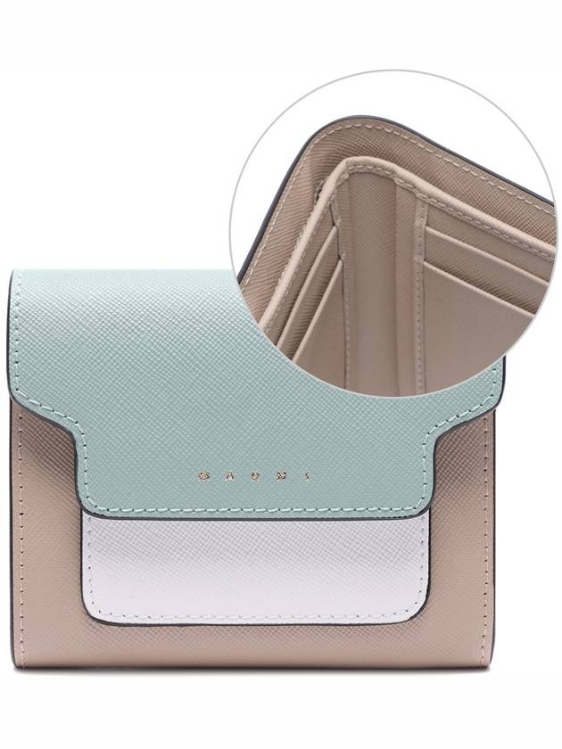 Saffiano Tri-Fold Half Wallet Blue - MARNI - BALAAN 3