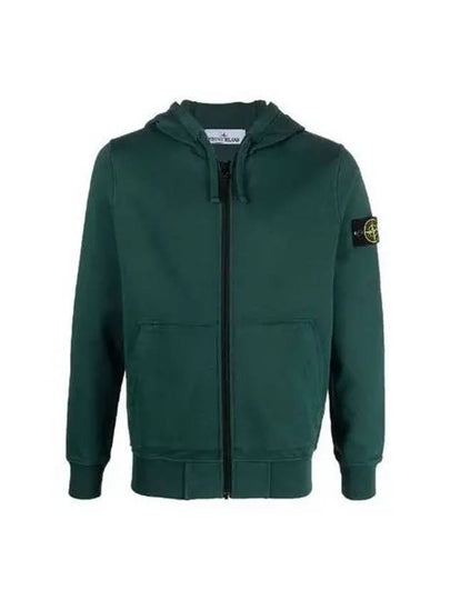 Wappen Patch Cotton Hooded Zip Up Dark Green - STONE ISLAND - BALAAN 2