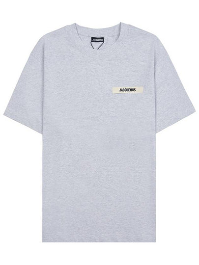 Le Gros Grain Logo Short Sleeve T-Shirt Grey - JACQUEMUS - BALAAN 2