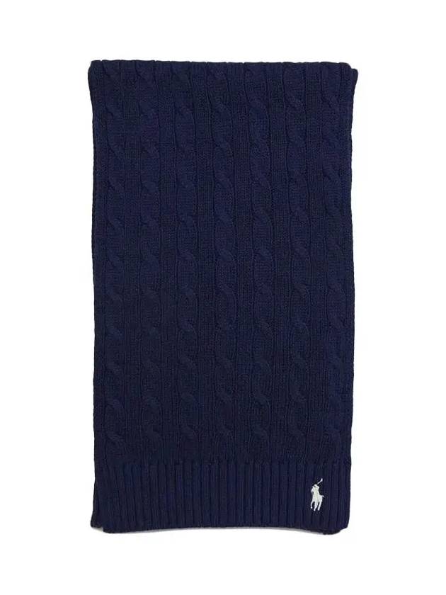 POLO RALPHLAUREN pony logo embroidery cable knit muffler 455954638002 - POLO RALPH LAUREN - BALAAN 3