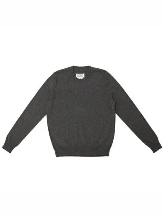 Back Stitch Crew Neck Wool Knit Top Charcoal - MAISON MARGIELA - BALAAN 2