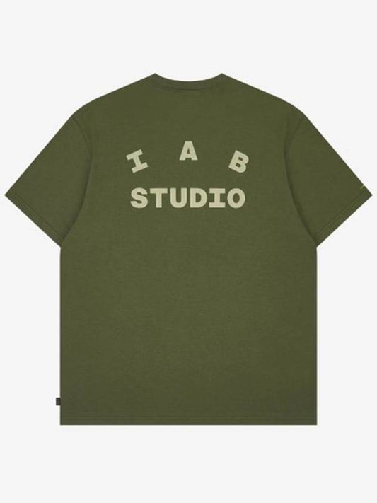 Logo Short Sleeve T-Shirt Army Green - IAB STUDIO - BALAAN 2