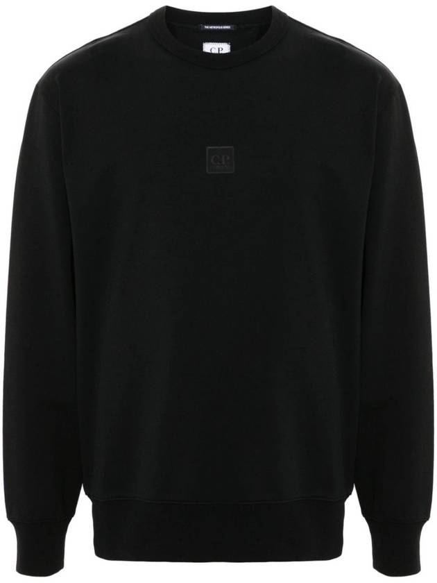 Stretch Fleece Crew Neck Sweatshirt Black - CP COMPANY - BALAAN 2