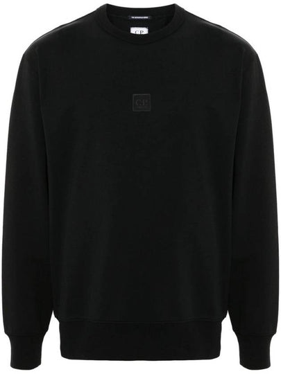 Stretch Fleece Crew Neck Sweatshirt Black - CP COMPANY - BALAAN 2