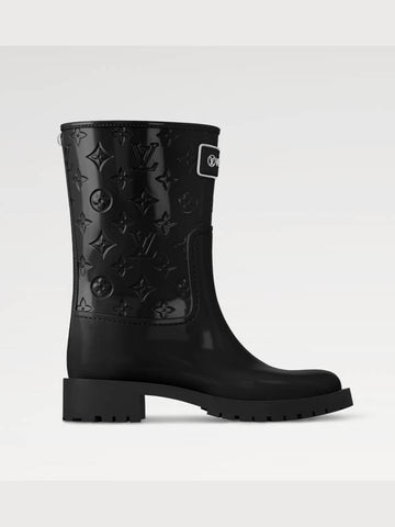 Drops Flat Half Rain Boots Black - LOUIS VUITTON - BALAAN 1