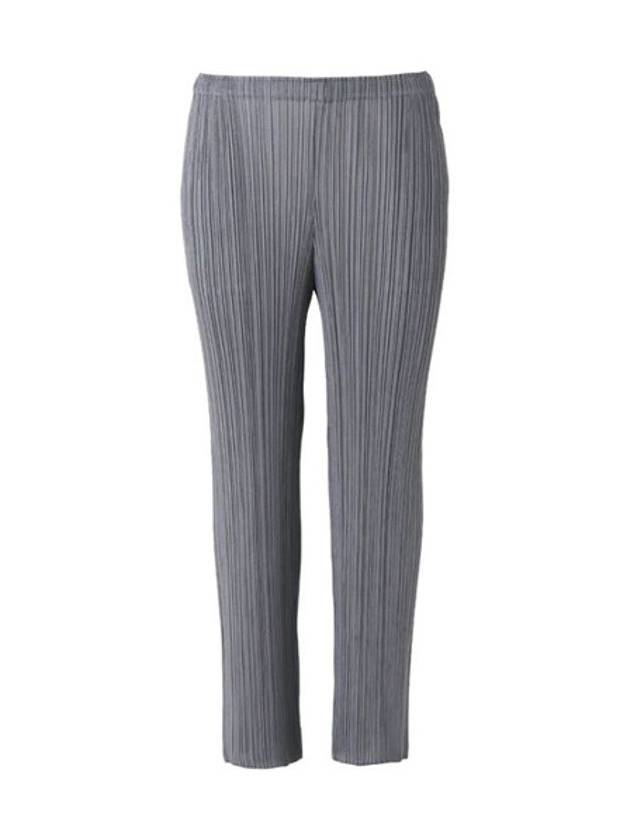 Pleated Basic Straight Pants Grey - ISSEY MIYAKE - BALAAN 1