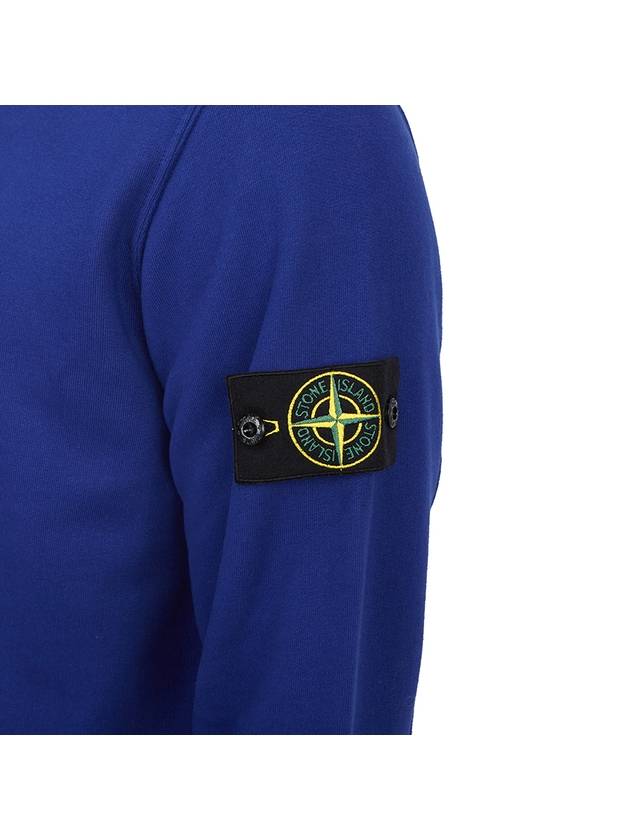 Brushed Cotton Fleece Garment Dyed Crewneck Sweatshirt Ultramarine Blue - STONE ISLAND - BALAAN 7