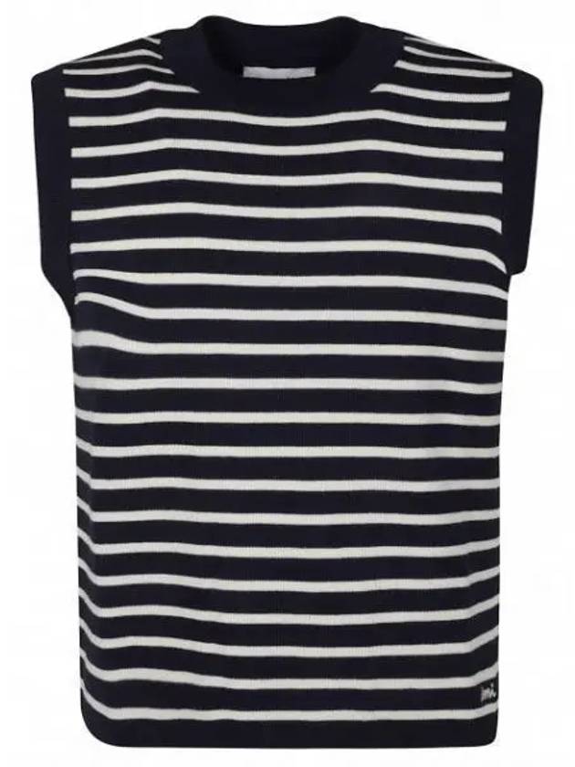 Embroided Sailor Knit Vest Navy - AMI - BALAAN 2