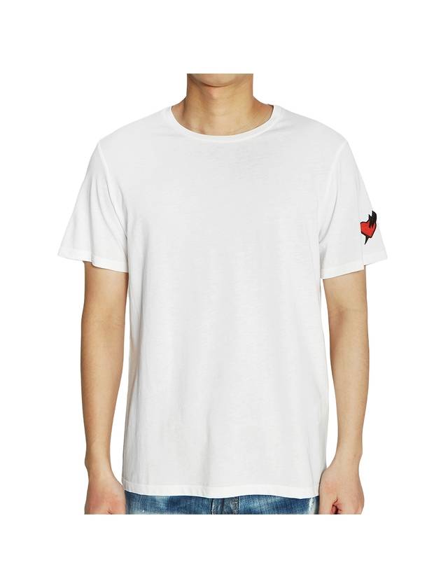 Men's Punk Heart Short Sleeve T-Shirt White - NEIL BARRETT - BALAAN 1