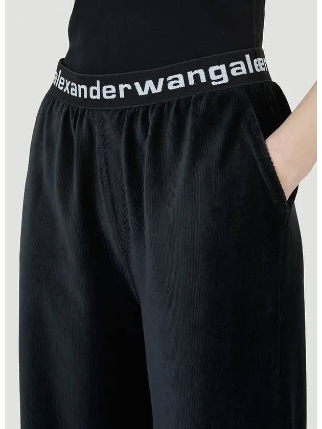 Alexander Wang logojacquard waistband stretch velvet track pants - ALEXANDER WANG - BALAAN 4
