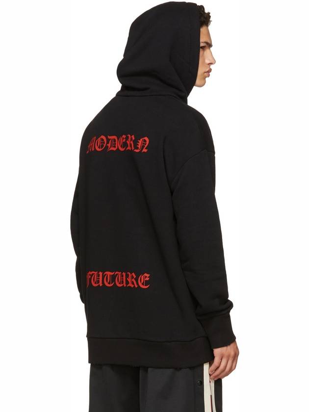 Angry cat embroidery hooded sweatshirt overfit 475531 X5U90 1032 - GUCCI - BALAAN 5