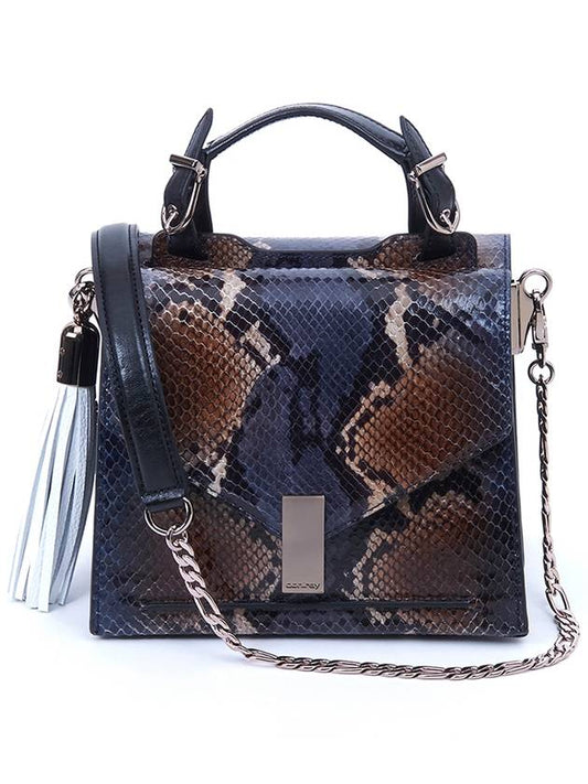 Duex Box Satchel Persian Tote Bag Indigo - DONIRAY - BALAAN 2