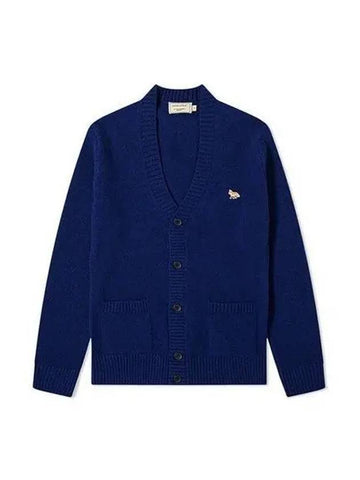 Lambswool cardigan navy FM00504KT1014 FM00400WC2010P100 1039702 - MAISON KITSUNE - BALAAN 1