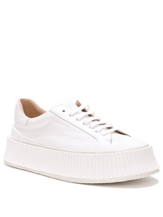 Leather Low Top Sneakers White - JIL SANDER - BALAAN 3