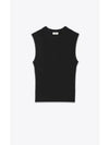 Rib Knit Sleeveless Black - SAINT LAURENT - BALAAN 2