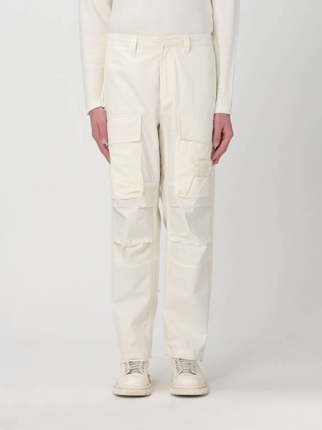 Loose Fit Cargo Cotton Canvas Straight Pants Beige - STONE ISLAND - BALAAN 2