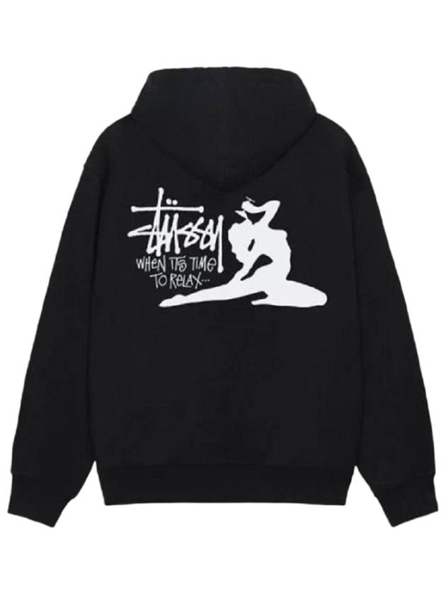 Women s Back Logo Relaxed Hooded Top Black - STUSSY - BALAAN 4