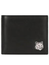 Men's Fox Head Half Wallet Black - MAISON KITSUNE - BALAAN 2