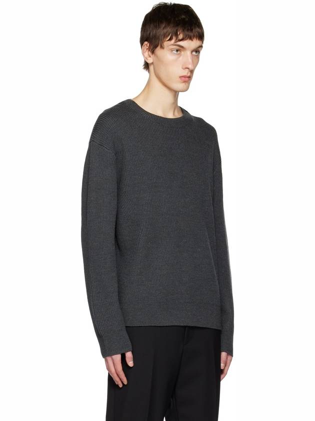 Lamar Wool Crewneck Knit Top Grey - THEORY - BALAAN 3