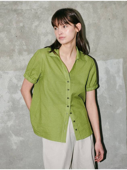 V neck Banding Blouse Green - CORCA - BALAAN 2