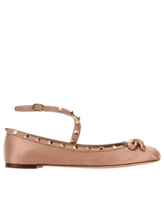 Rockstud Satin Ballerina Rose - VALENTINO - BALAAN 2