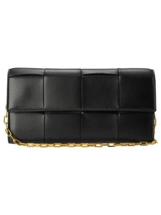 Intrecciato Chain Shoulder Bag Black - BOTTEGA VENETA - BALAAN 2