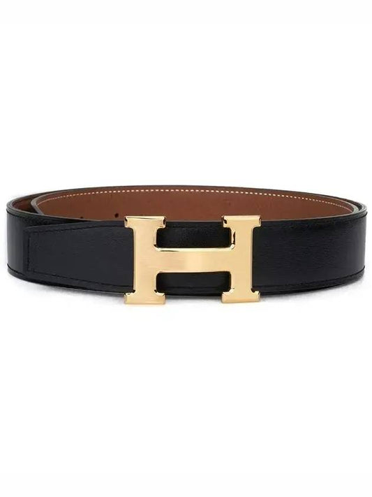 H Buckle Reversible 32mm Leather Noir Gold - HERMES - BALAAN 2