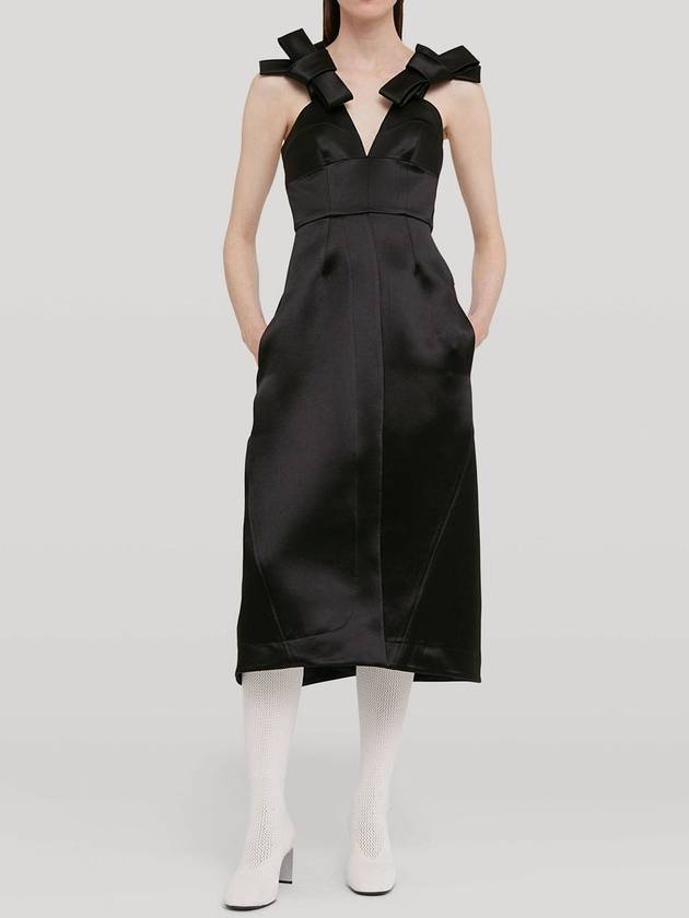 Black Satin Dress J03CT0006J75001001 B0020169299 - JIL SANDER - BALAAN 2