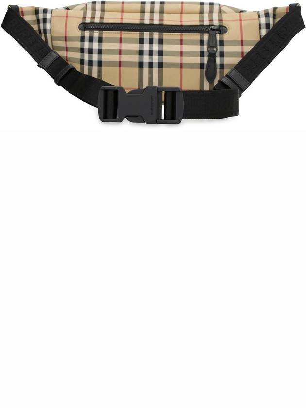 Sonny Embossed Logo Check Belt Bag Beige - BURBERRY - BALAAN 5