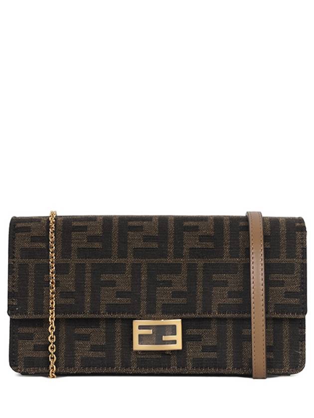 Baguette FF Fabric Shoulder Long Wallet Brown - FENDI - BALAAN 2