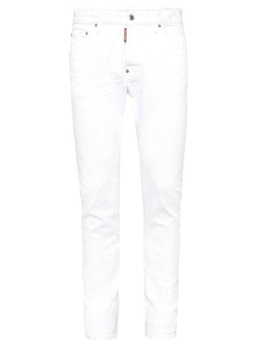 24 ss Stretch Cotton Pants WITH Leather Logo Patch S74LB1492S39781100 B0650979920 - DSQUARED2 - BALAAN 1