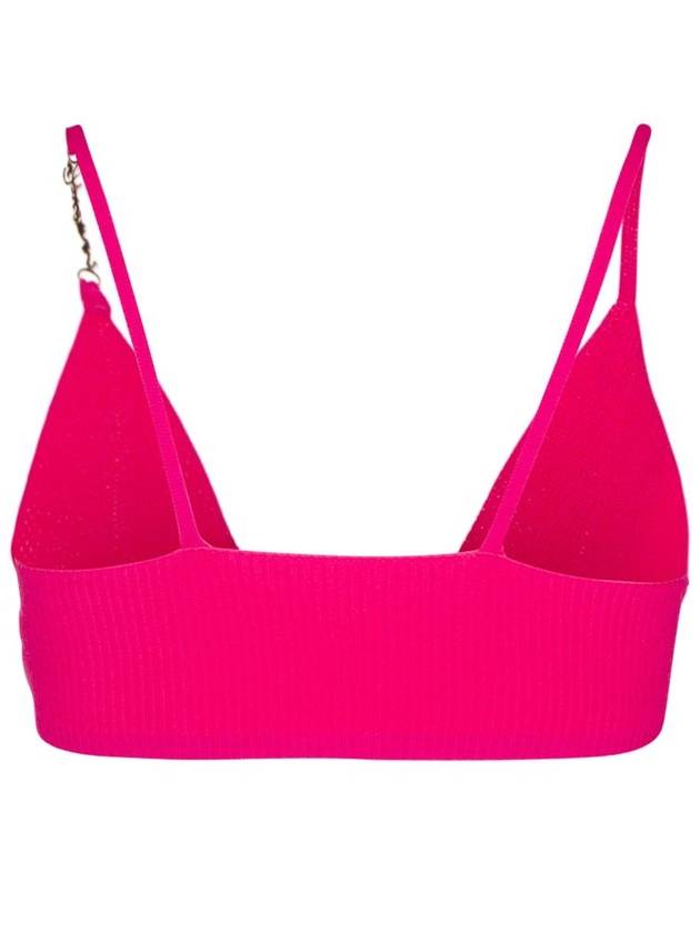 Le Bandeau Pralu Logo Knit Bra Pink - JACQUEMUS - BALAAN 3