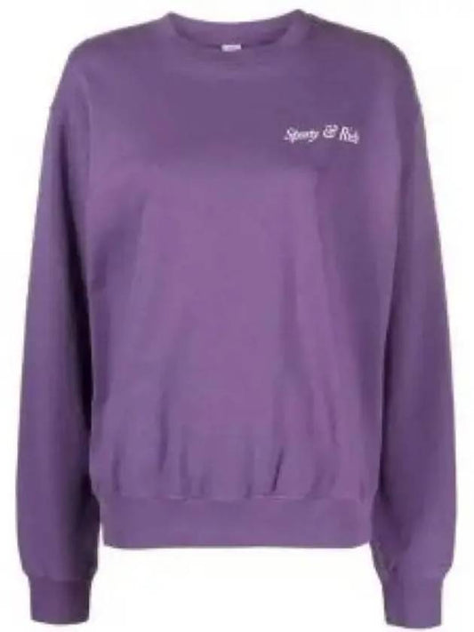 Logo Print Cotton Sweatshirt Purple - SPORTY & RICH - BALAAN 2