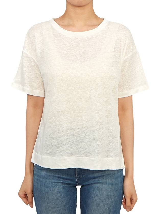 Falla Linen Short Sleeve T-Shirt White - MAX MARA - BALAAN 1